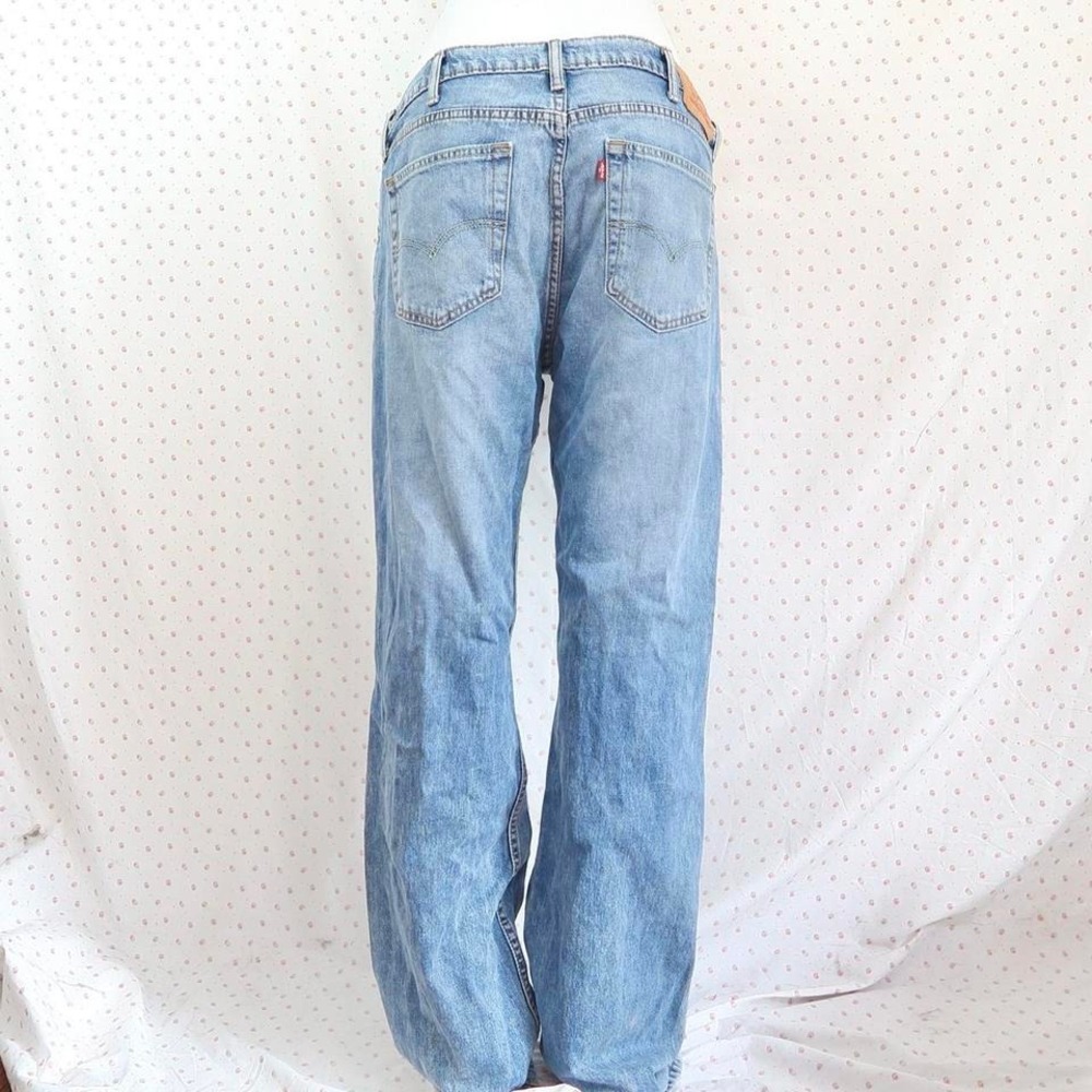 levi's 521 light wash baggy straight leg jeans w38 l34 vintage denim